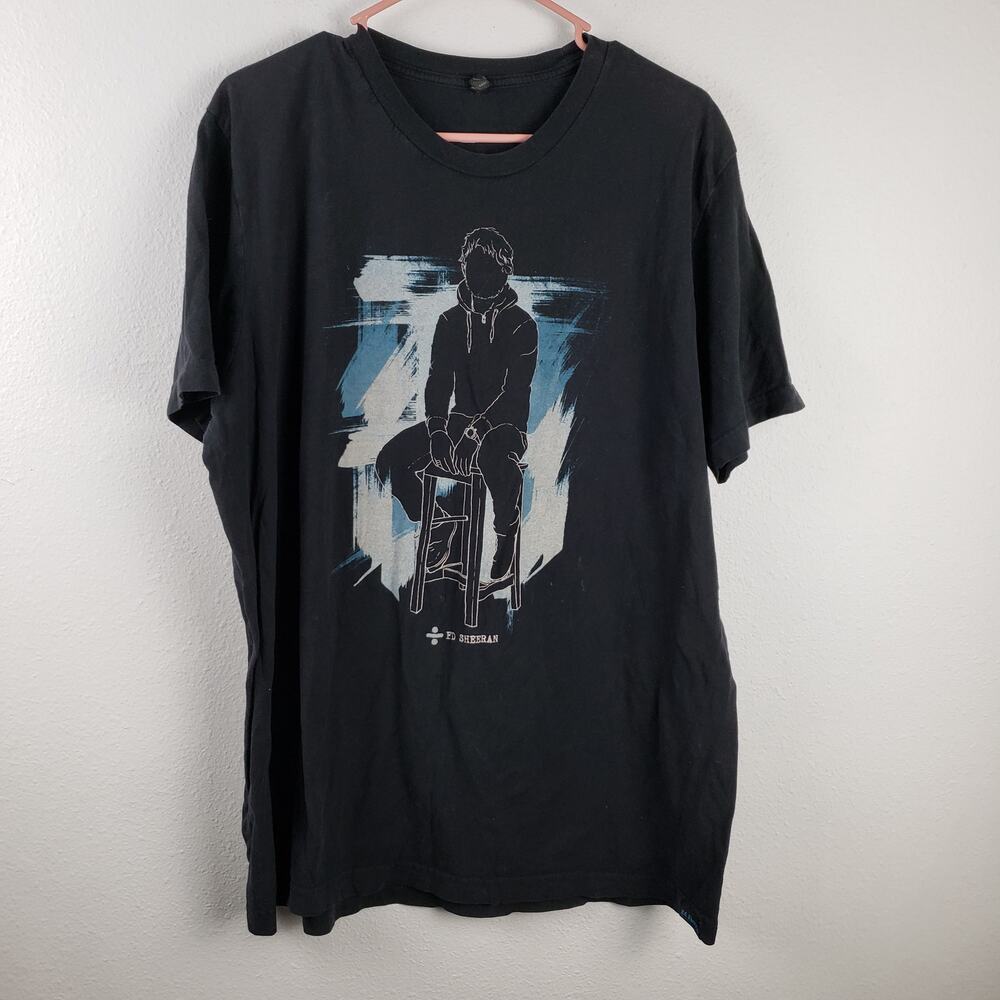 Ed Sheeran Unisex XXL Divide World Tour‎ Merch Tee Black 2017 Band Shirt Cotton